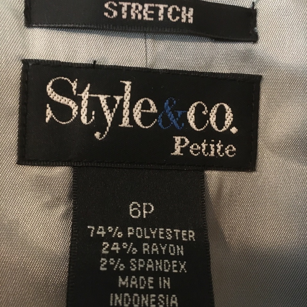 Style & Co Petite Navy Pinstripe Blazer - Picture 6 of 9